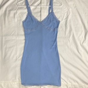 Baby Blue Sexy Lace Mini Dress